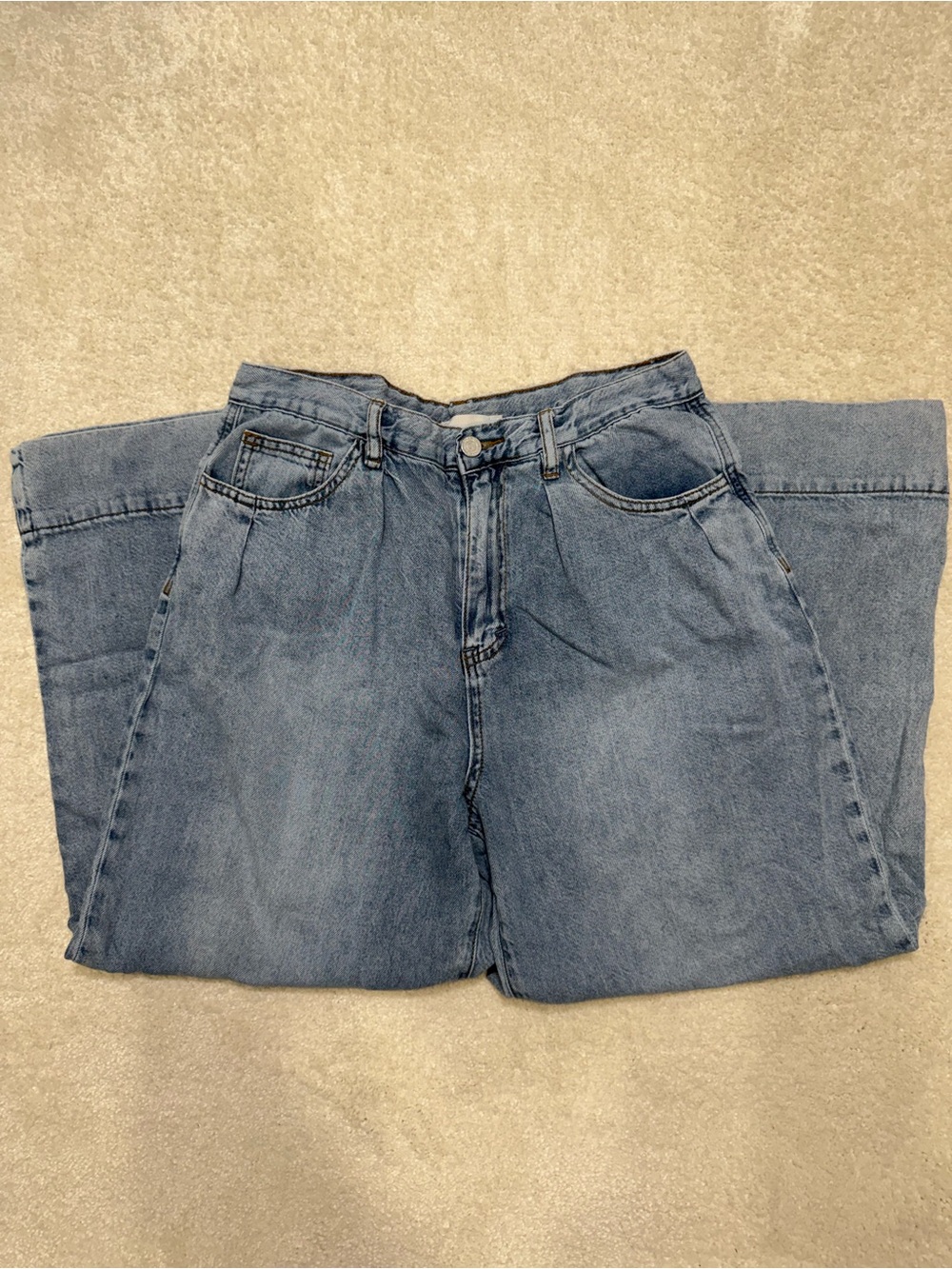 Habitual Light Wash Baggy Wide Leg Cropped Cotton/Lyocell Breathable Jeans 10 30 - Picture 2 of 6